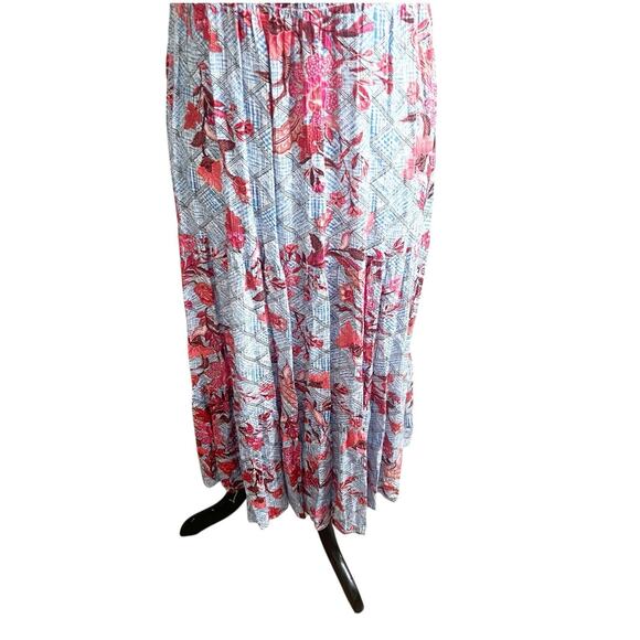 Knox Rose Smocked Maxi Dress Blue Floral Size Large NWT Coquette Bohemian - Picture 10 of 13